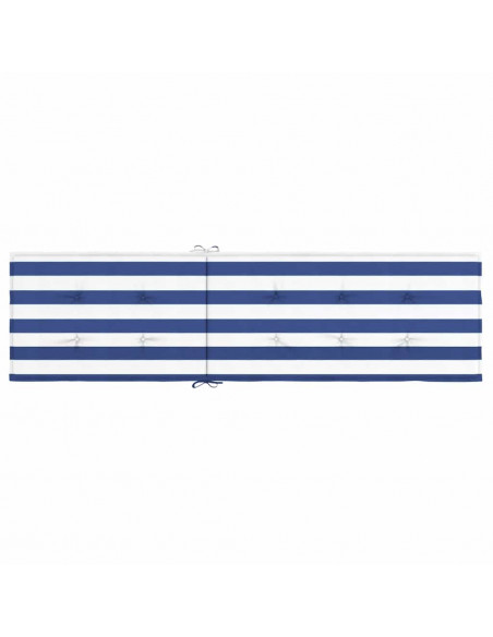 Cuscino per Sedia Sdraio a Strisce Bianche e Blu Tessuto Oxford