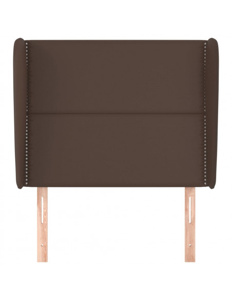 Testiera ad Orecchio Marrone 93x23x118/128 cm in Similpelle