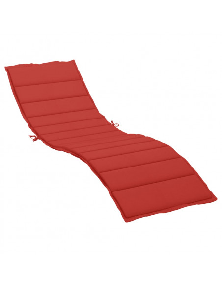 Cuscino per Lettino Rosso 200x60x3 cm in Tessuto Oxford
