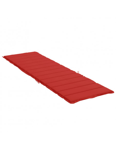 Cuscino per Lettino Rosso 200x60x3 cm in Tessuto Oxford