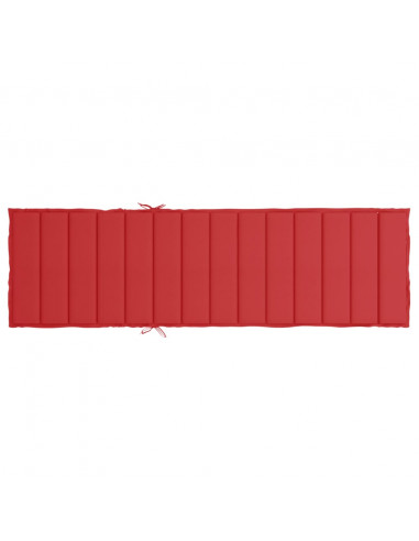 Cuscino per Lettino Rosso 200x60x3 cm in Tessuto Oxford