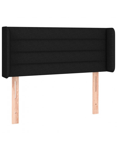 Testiera ad Orecchio Nera 103x16x78/88 cm in Tessuto