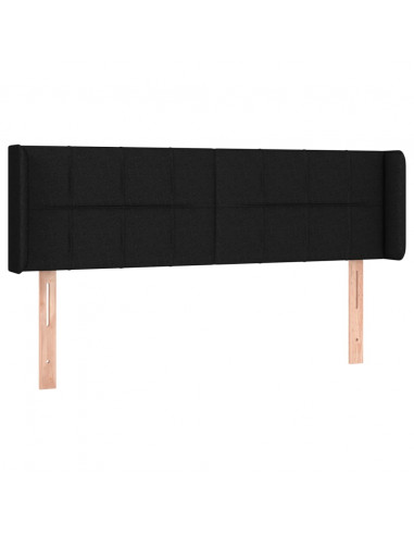 Testiera ad Orecchio Nera 147x16x78/88 cm in Tessuto