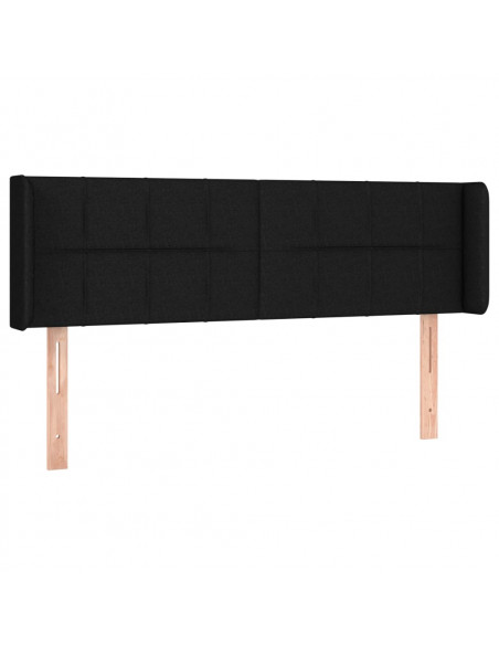 Testiera ad Orecchio Nera 147x16x78/88 cm in Tessuto
