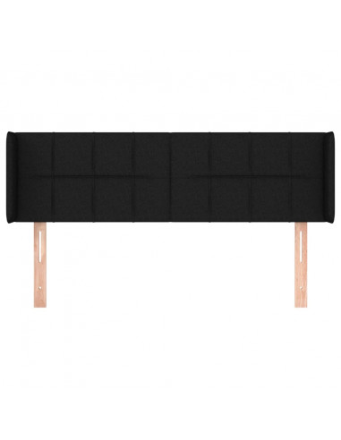 Testiera ad Orecchio Nera 147x16x78/88 cm in Tessuto