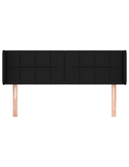 Testiera ad Orecchio Nera 147x16x78/88 cm in Tessuto