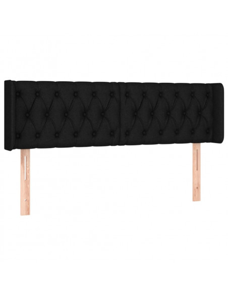 Testiera ad Orecchio Nera 147x16x78/88 cm in Tessuto