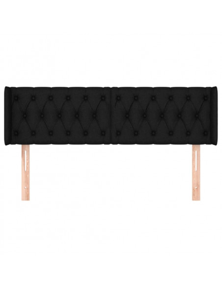 Testiera ad Orecchio Nera 147x16x78/88 cm in Tessuto