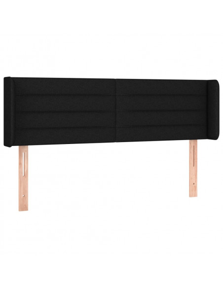 Testiera ad Orecchio Nera 147x16x78/88 cm in Tessuto