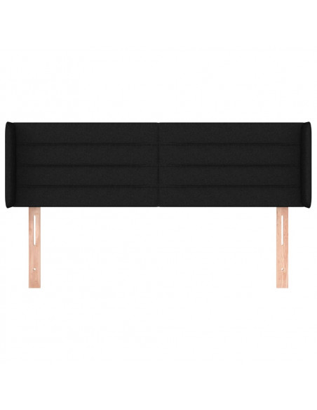 Testiera ad Orecchio Nera 147x16x78/88 cm in Tessuto