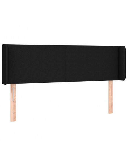 Testiera ad Orecchio Nera 147x16x78/88 cm in Tessuto