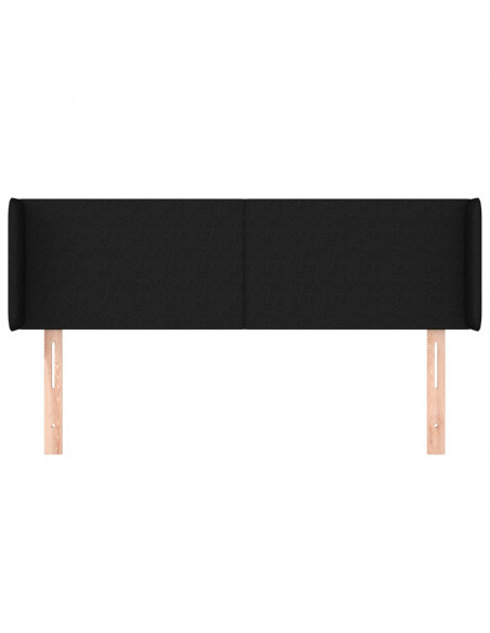 Testiera ad Orecchio Nera 147x16x78/88 cm in Tessuto