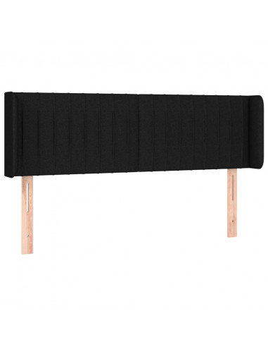 Testiera ad Orecchio Nera 147x16x78/88 cm in Tessuto