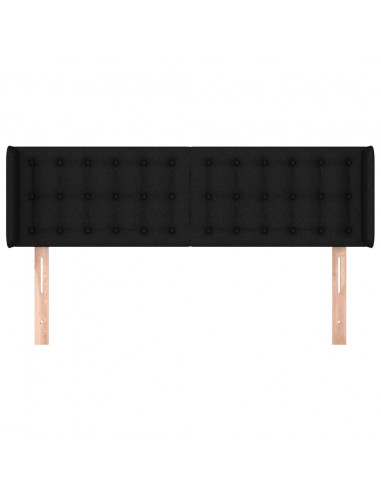 Testiera ad Orecchio Nera 147x16x78/88 cm in Tessuto