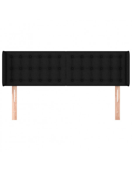 Testiera ad Orecchio Nera 147x16x78/88 cm in Tessuto