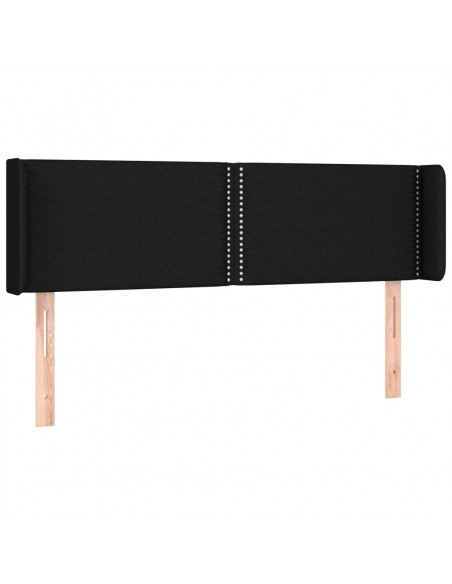 Testiera ad Orecchio Nera 147x16x78/88 cm in Tessuto
