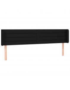 Testiera ad Orecchio Nera 163x16x78/88 cm in Tessuto 2