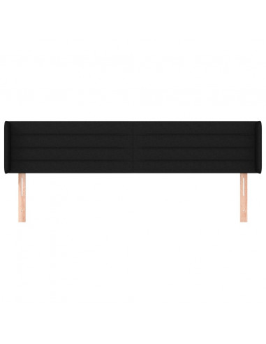 Testiera ad Orecchio Nera 163x16x78/88 cm in Tessuto