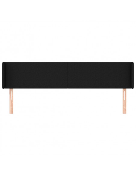 Testiera ad Orecchio Nera 163x16x78/88 cm in Tessuto
