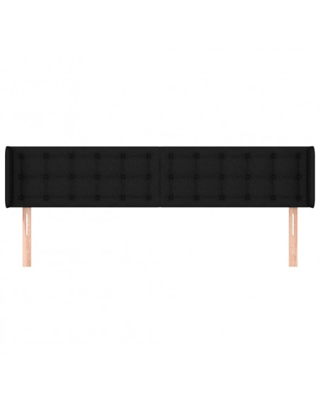 Testiera ad Orecchio Nera 163x16x78/88 cm in Tessuto