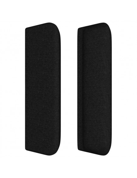Testiera ad Orecchio Nera 163x16x78/88 cm in Tessuto