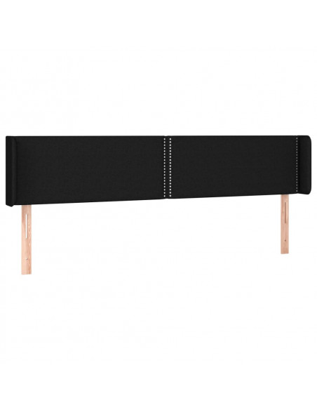 Testiera ad Orecchio Nera 163x16x78/88 cm in Tessuto