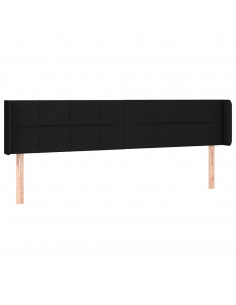 Testiera ad Orecchio Nera 183x16x78/88 cm in Tessuto 2