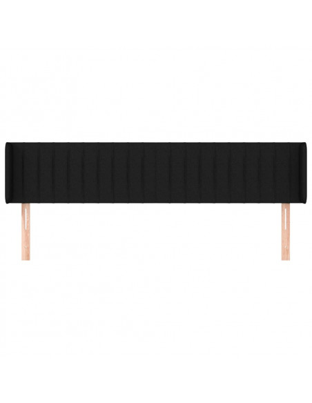Testiera ad Orecchio Nera 183x16x78/88 cm in Tessuto