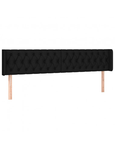 Testiera ad Orecchio Nera 183x16x78/88 cm in Tessuto