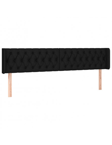 Testiera ad Orecchio Nera 183x16x78/88 cm in Tessuto