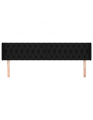 Testiera ad Orecchio Nera 183x16x78/88 cm in Tessuto