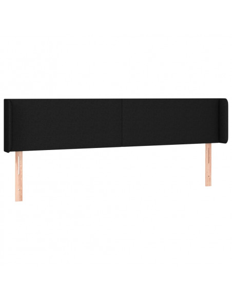 Testiera ad Orecchio Nera 183x16x78/88 cm in Tessuto