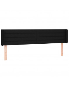 Testiera ad Orecchio Nera 183x16x78/88 cm in Tessuto 2