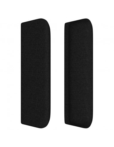 Testiera ad Orecchio Nera 183x16x78/88 cm in Tessuto