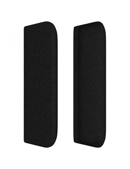 Testiera ad Orecchio Nera 183x16x78/88 cm in Tessuto