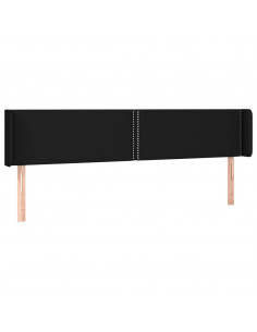 Testiera ad Orecchio Nera 183x16x78/88 cm in Tessuto 2