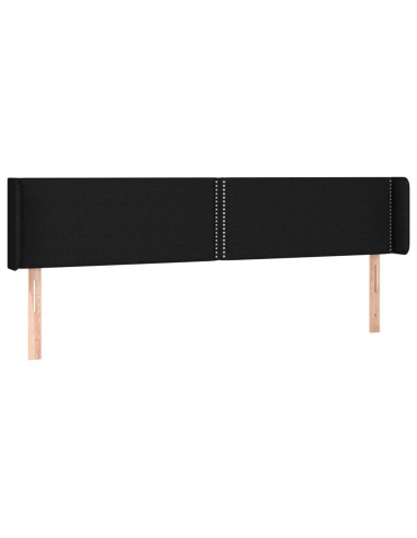 Testiera ad Orecchio Nera 183x16x78/88 cm in Tessuto