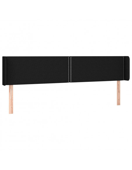 Testiera ad Orecchio Nera 183x16x78/88 cm in Tessuto