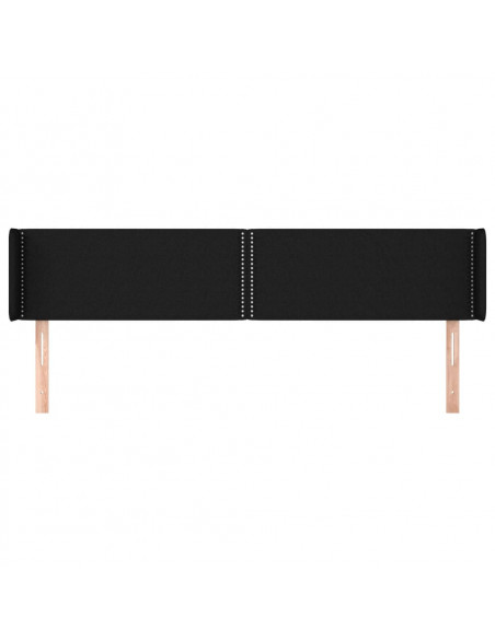 Testiera ad Orecchio Nera 183x16x78/88 cm in Tessuto