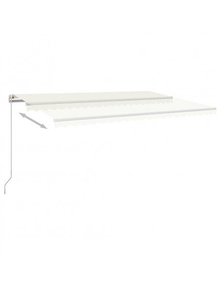 Tenda da Sole Retrattile Automatica con Pali 5x3 m Crema