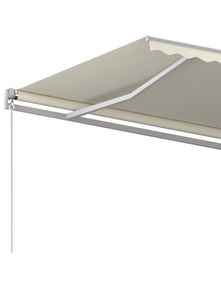Tenda da Sole Retrattile Automatica con Pali 5x3 m Crema