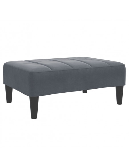 Poggiapiedi Grigio Scuro 77x55x31 cm in Velluto