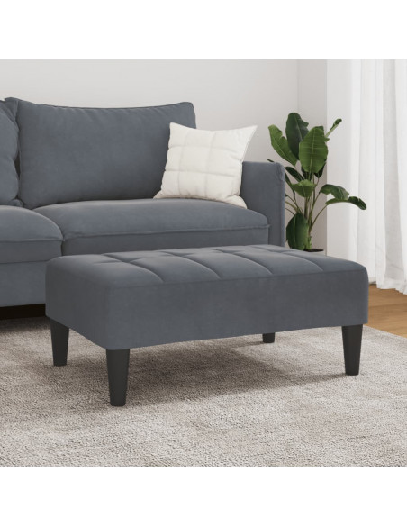 Poggiapiedi Grigio Scuro 77x55x31 cm in Velluto