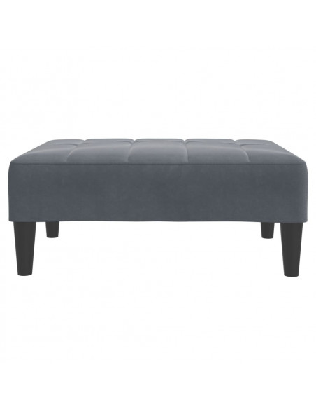Poggiapiedi Grigio Scuro 77x55x31 cm in Velluto