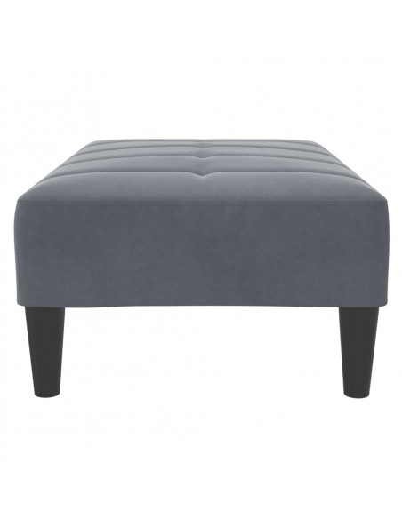 Poggiapiedi Grigio Scuro 77x55x31 cm in Velluto