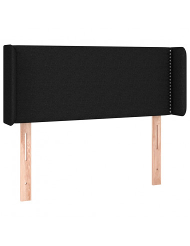 Testiera ad Orecchio Nera 83x16x78/88 cm in Tessuto