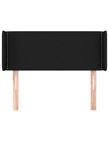 Testiera ad Orecchio Nera 83x16x78/88 cm in Tessuto