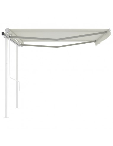 Tenda da Sole Retrattile Automatica con Pali 4x3,5 m Crema