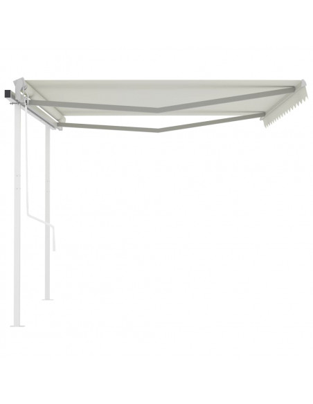 Tenda da Sole Retrattile Automatica con Pali 4x3,5 m Crema