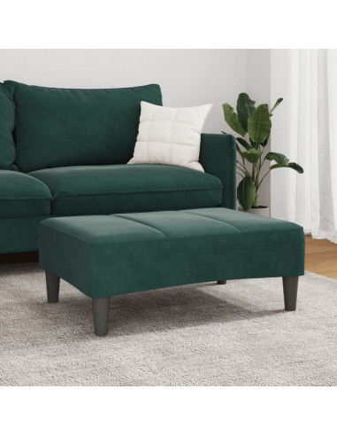 Poggiapiedi Verde Scuro 77x55x31 cm in Velluto